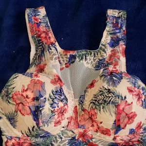 Vs pink high neck lace bralette